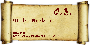 Ollé Milán névjegykártya