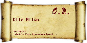 Ollé Milán névjegykártya
